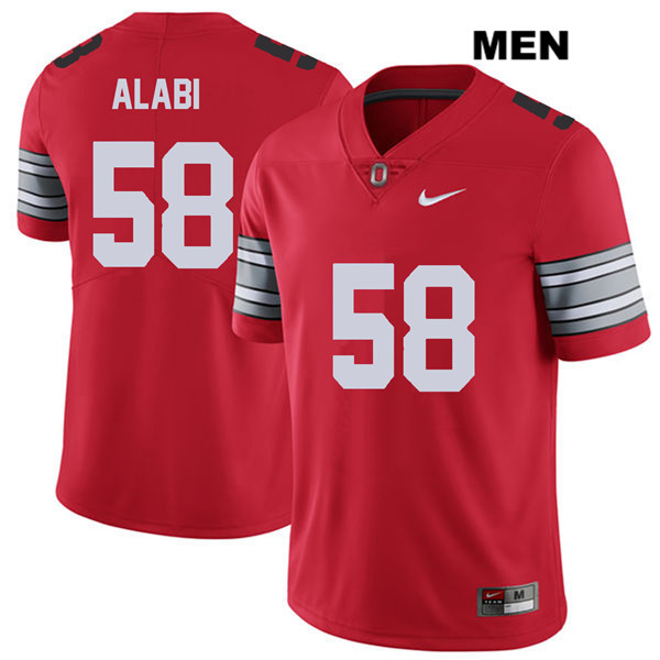 Ohio State Buckeyes Men's Joshua Alabi #58 Red Authentic Nike 2018 Spring Game College NCAA Stitched Football Jersey KG19M36RM